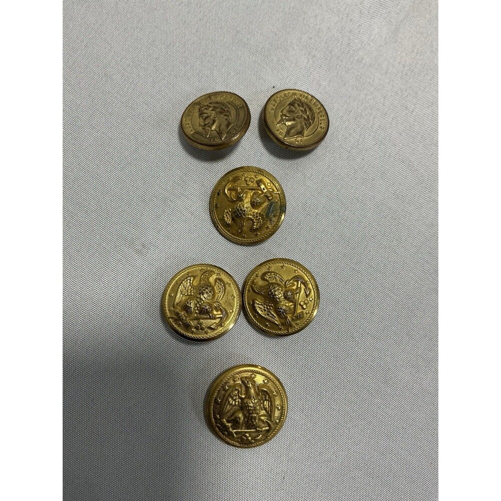Vtg WWII US Navy Vanguard NY Buttons & Scovill USMC Marine Corps Button Lot